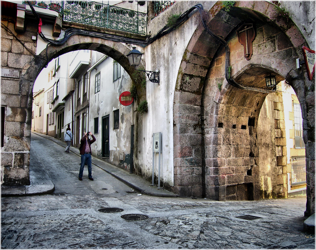 Gothic street architecture at the Betanzos